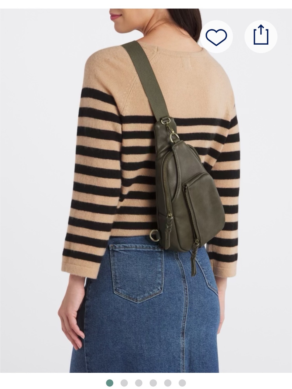 Urban Expressions Olive Green Crossbody Sling Bag - Picture 2 of 11